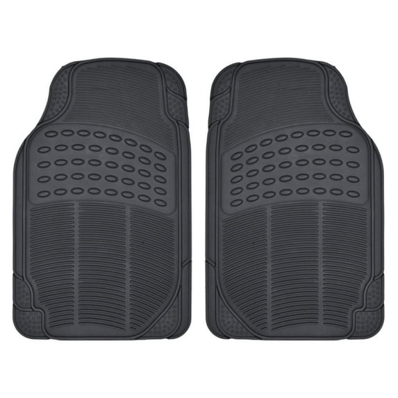BDK ProLiner Floor Mats for Cars Trucks SUV, 2-Piece All-Weather Car Mats with Universal Fit Design, Durable Car Floor Mats with Capture Ridges, Waterproof Rubber Floor Mats for Cars (Black)
