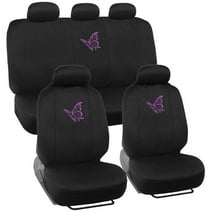 BDK Purple Butterfly Design Car Seat Covers, Full Set, 9 Piece