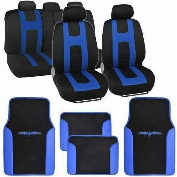 BDK Roam Sport Car Seat Covers with 4 Pieces Floor Mats, Split Bench, Easy Installation, 5 Colors