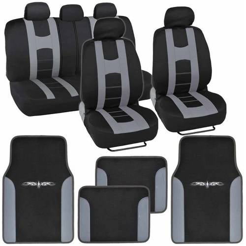 BDK Roam Sport Car Seat Covers with 4 Pieces Floor Mats, Split Bench