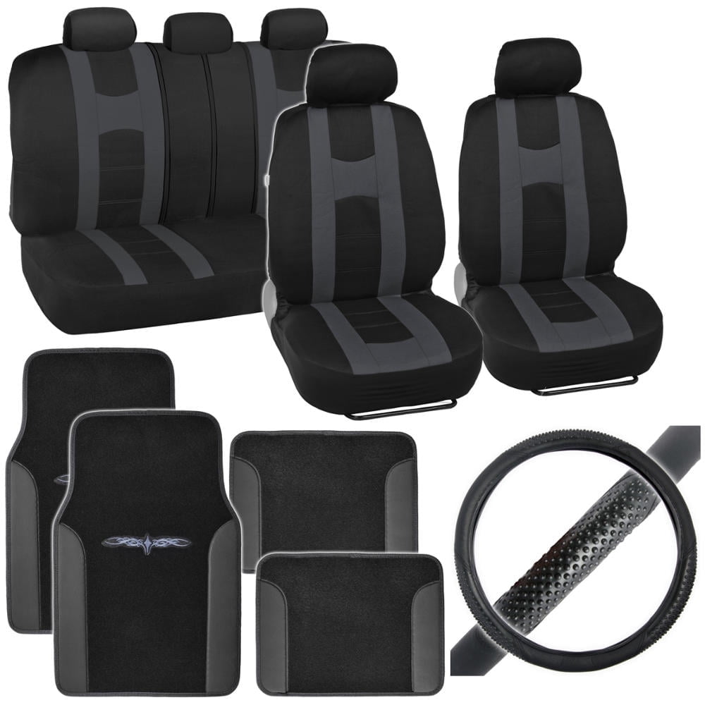 BDK Rome Sport Car Seat Covers with Floor Mats and Steering Wheel