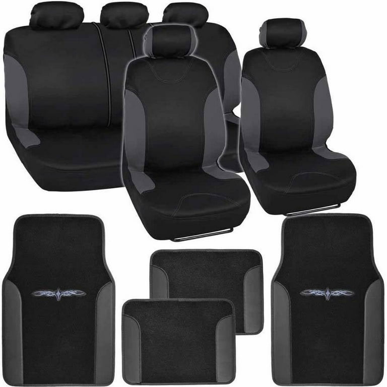 BDK Sleek and Style Car Seat Covers with 4 Pieces Floor Mats