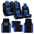 thumbnail image 1 of BDK PolyPro Black / Blue Car Seat Covers Full Set with Matching Carpet Floor Mats - Automotive Seat Covers for Cars Trucks SUV - Includes Split Bench Rear Seat Cover - Interior Car Accessories, 1 of 7