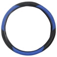 thumbnail image 1 of BDK Sporty Two Tone Ergonomic Grip Steering Wheel Cover - Massaging Gel Grip for Standard Size Wheels 14.5-15 inch Massaging Gel Grip Blue/Black, 1 of 9