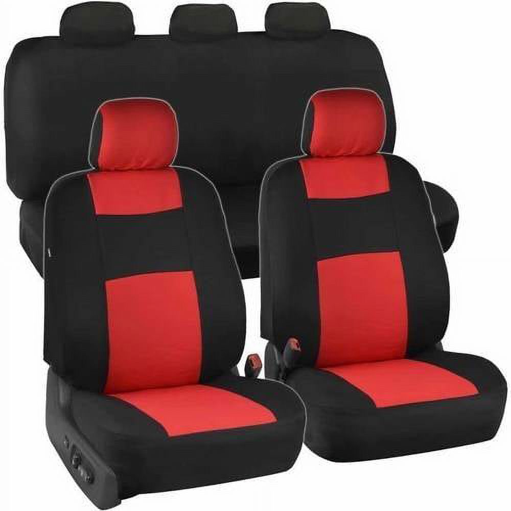 BDK Standard Car Seat Covers 9pc Polyester Cloth 2 Front and Solid Full