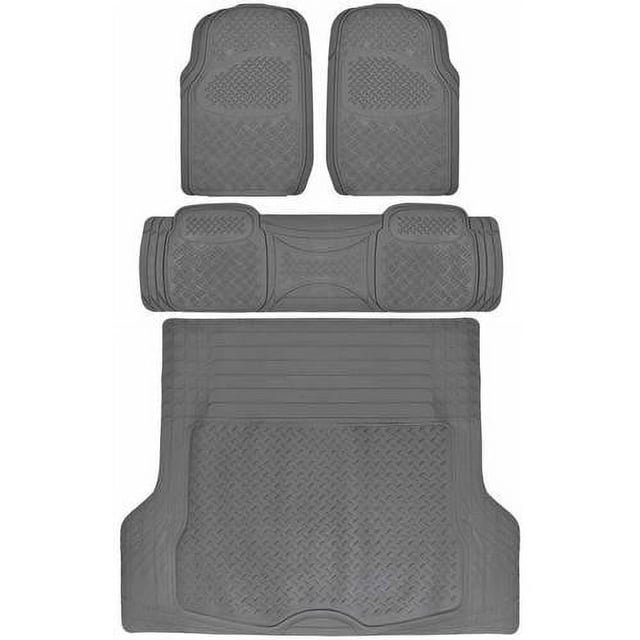BDK Super Duty Rubber Floor Mats for Car SUV and Van with Cargo Mat, All Weather, Heavy Duty, 3 Colors
