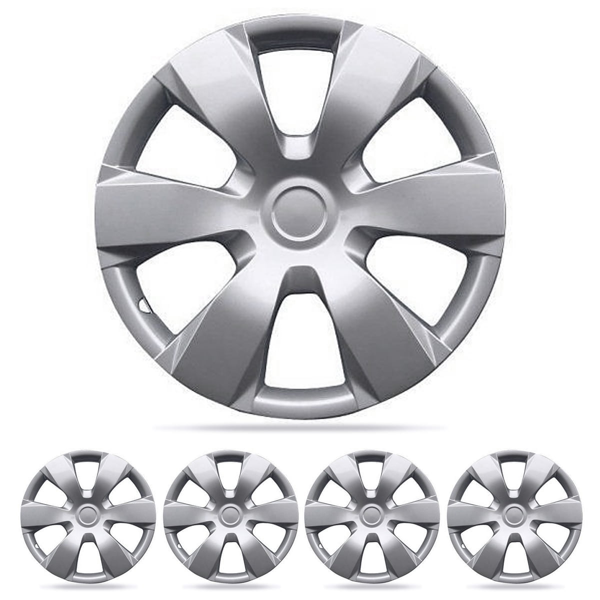 BDK Toyota Camry Style Hubcaps Cover 16 Inch Silver Replica Wheel Hub Cap Covers OEM Factory Replacement 4 Pieces Set Walmart