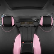BDK UltraSleek Pink Seat Covers for Cars Full Set, Two-Tone Front Seat Covers with Matching Back Seat Cover, Stylish Car Seat Covers with Split Bench Design, Au