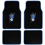 BDK Universal Fit 4-Piece Design Carpet Floor Mat Set - (Hawaiian Flower Blue) (Licensed Products, Secure Backing)