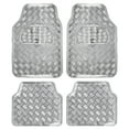 thumbnail image 1 of BDK Universal Fit 4-Piece Metallic Design Car Floor Mat - (Silver) (MT-641-SL), 1 of 10