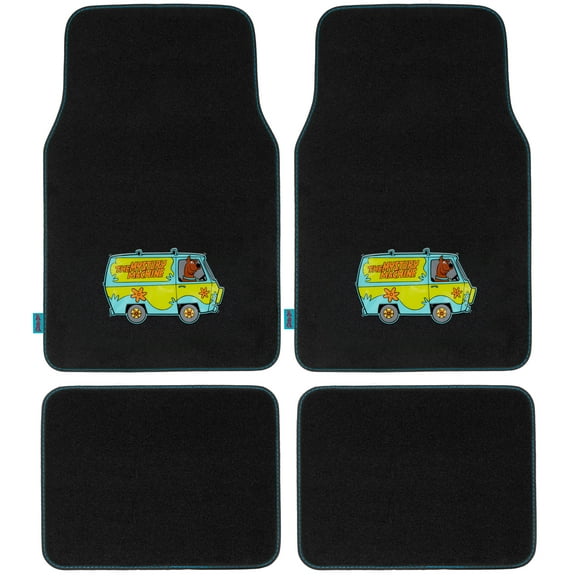 BDK Warner Brothers Scooby Doo Mystery Machine Licensed Auto Carpet Floor Mats, Universal Fit 4PC Set Front & Rear for Car Truck Van SUV (SDMT-1121)
