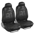 thumbnail image 1 of RealFeel Faux PU Leather Car Seat Covers, Front Pair, High Back Leatherette, 1 of 7