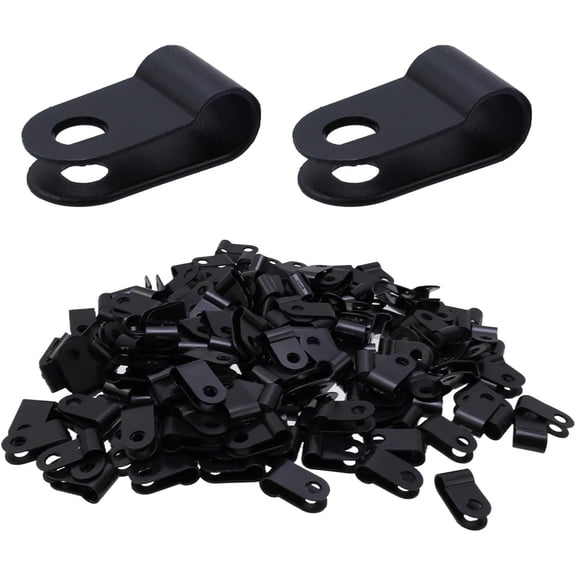 BDKWID-1/5 Inch Rope Light Clips with Stainless Steel Screws,200Pcs Nylon Screw Mounting Cord Fastener Clips for 1/5 Inch Diameter Wire Management,Black