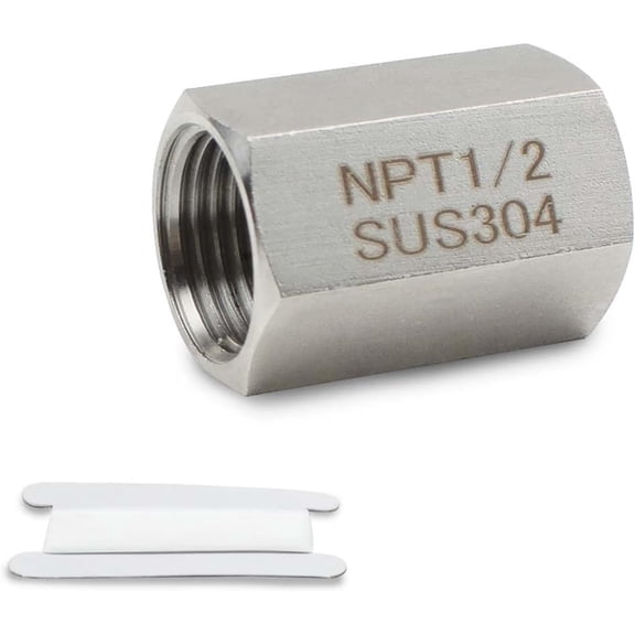 BDKWID-1 Pcs 304 Stainless Steel Forging Hex Coupling, 1/2" NPT x 1/2" NPT Female Threaded Piple Fittings, Hex Coupling Rod Version
