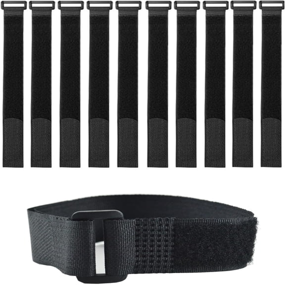 BDKWID-10 Pack (20 x 1 Inch) Reusable Fastening Cable Ties and Cable Straps,Adjustable Multi-Purpose Hook and Loop Straps Nylon Cable Ties Organizer Fastener Management Wire Straps