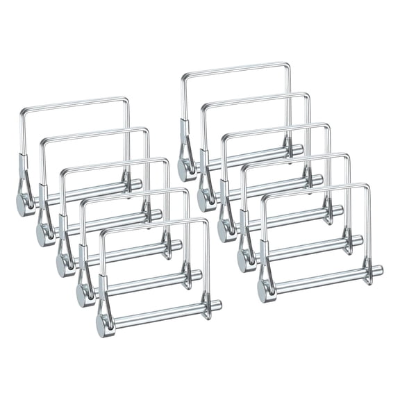 BDKWID-10-Pack Trailer Coupler Pin, 0.24" Diameter 2.36" Long Carbon Steel Galvanized Square Lock Wire Hitch Pins for Farm Trailers/Lawn Mowers/Garden, Coupler PTO Shaft