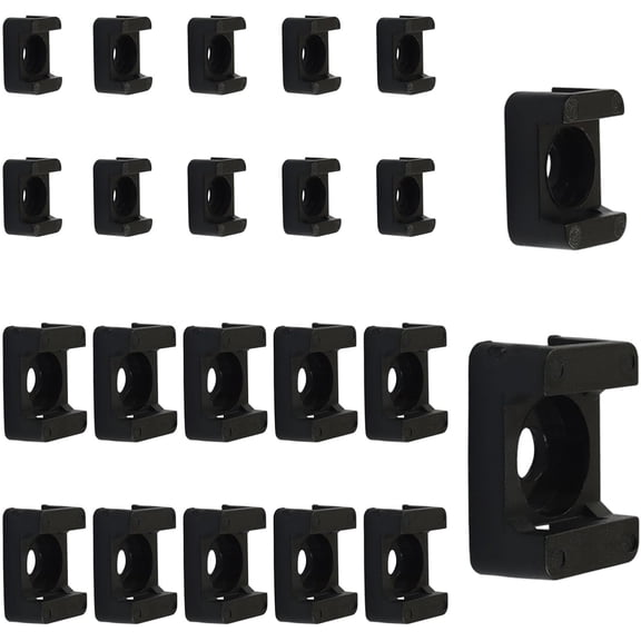 BDKWID-100 Pack Black Cable Tie Mount Base, Includes Zip Tie Mounts with 4mm/5mm Screw Holes 2 Size, for Home Office Outdoor Garden Wire Management
