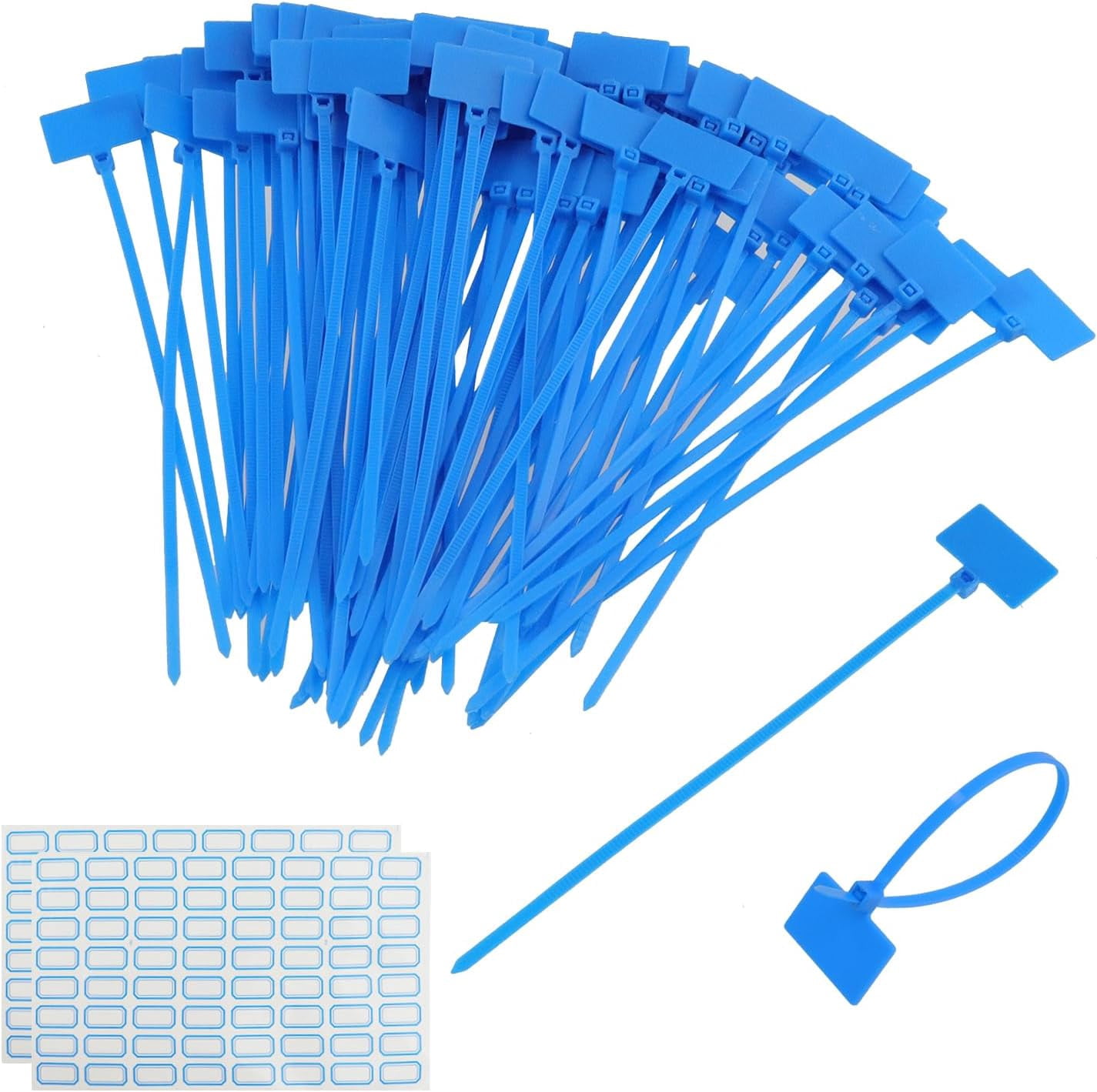 Random Length Panel Tag BDKWID-100 Pcs 6.5 Inch Length Zip Ties Cable Marker Ties Self-locking ...