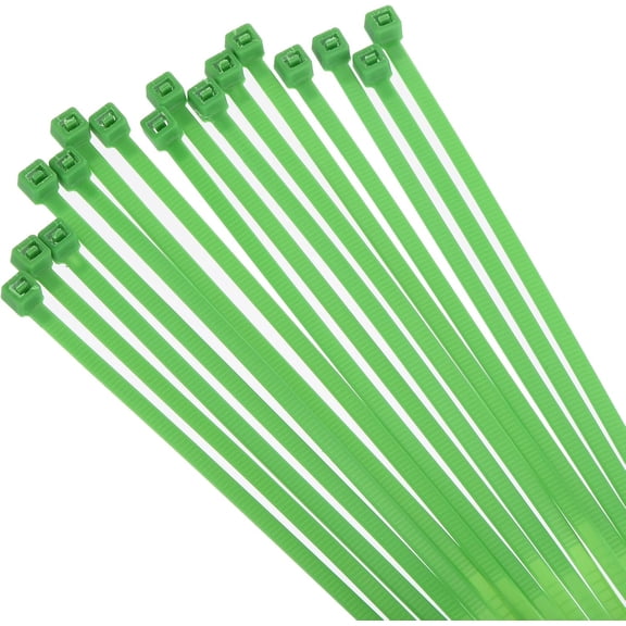 BDKWID-100PCS Cable Zip Ties 14 Inch, Self-Locking Nylon Wire Ties with 30 lbs Tensile Strength for Indoor and Outdoor, Green