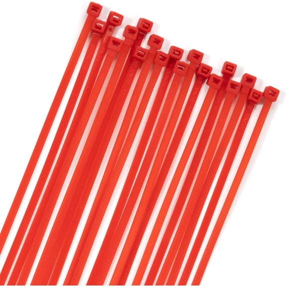BDKWID-100PCS Heavy Duty Cable Zip Ties, 6 Inch, Red, Self-Locking, Sturdy Nylon, 50 Pounds Tensile Strength