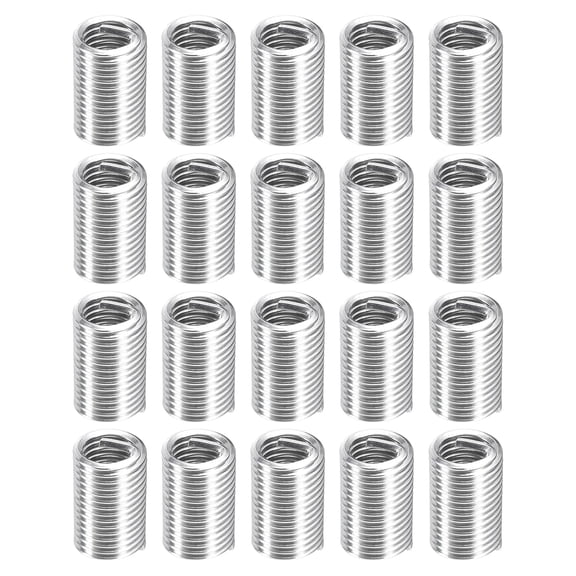 BDKWID-100Pcs Helical Threaded Inserts, M6-1x3D 304 Stainless Steel Threaded Socket, Thread Repair Insert for Plastic Wood Thread Repair