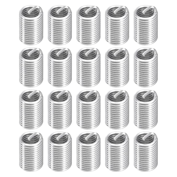 BDKWID-100Pcs Helical Threaded Inserts, M8x1.25x2.5D 304 Stainless Steel Threaded Socket, Thread Repair Insert for Plastic Wood Thread Repair