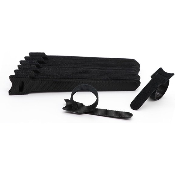 BDKWID-100Pcs Reusable Cable Ties, T-Type Adjustable Hook & Loop Fastener Straps, Cable Management Straps for Electrical Cable & Wire Organizer (150mm6 in)