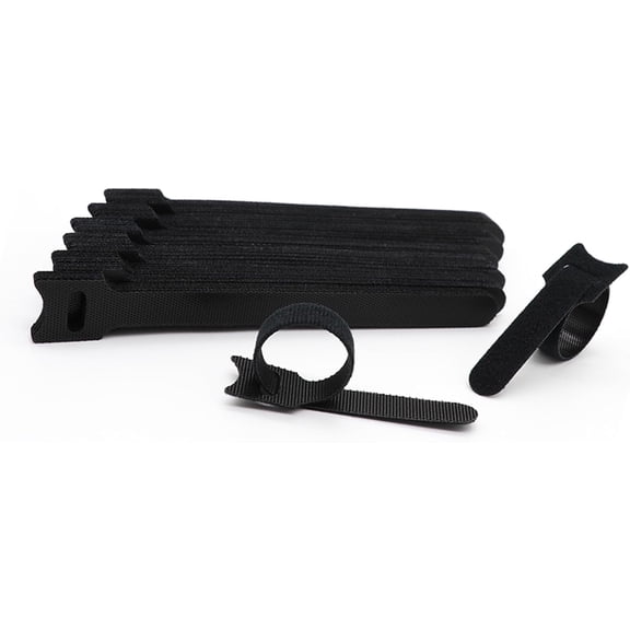 BDKWID-100Pcs Reusable Cable Ties, T-Type Adjustable Hook & Loop Fastener Straps, Cable Management Straps for Electrical Cable & Wire Organizer (200mm8 in)