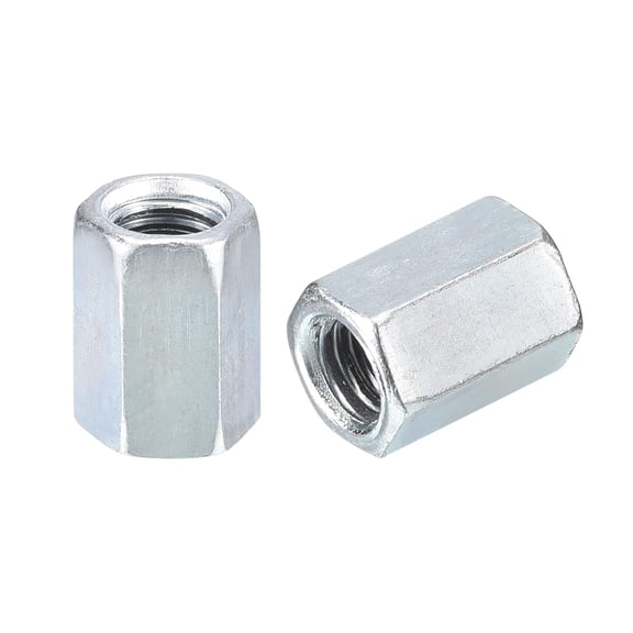 BDKWID-10pcs M8x12x16mm Coupling Nuts - Galvanized Carbon Steel Hex Threaded Rod Coupler for Furniture, Electronic, Industrial