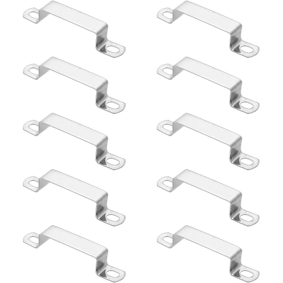 BDKWID-10pcs Square Pipe Clamp 60x20mm 304 Stainless Steel Square Tube Buckle U Shaped Tube Clamp Strut Connector for Pipe Hose Cable, Silver