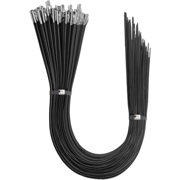 BDKWID-15PCS 304 Stainless Steel Zip Ties-Heavy Duty, 24 inch Self-Locking Cable Ties-Black, Supports up to 180 lbs, Ideal for Machinery, Vehicles, Cables, Pipes.