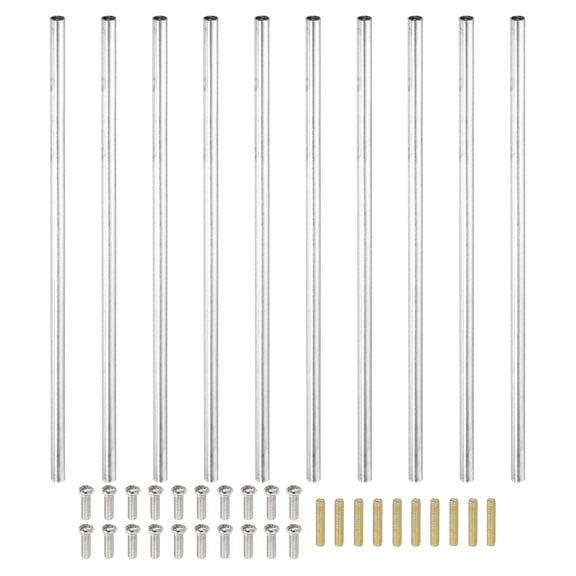 BDKWID-160mm (6.3") Round Coupling Nuts Kit, M4 Threaded Connector Bar Hardware with Fully Thread Rods Screws for Lamp Model Furniture DIY Repair Part