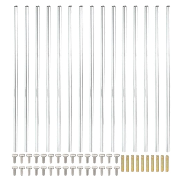 BDKWID-190mm (7.5") Round Coupling Nuts Kit, M4 Threaded Connector Bar Hardware with Fully Thread Rod Slotted Screw for Lamp Model Furniture DIY Repair Part