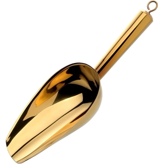 BDKWID-1PC 6 OZ Stainless Steel Ice Scoop for Kitchen Bar Party(Gold)