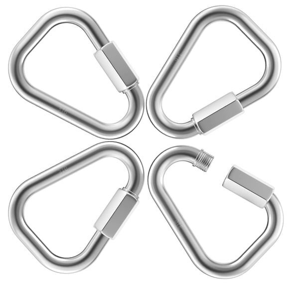 BDKWID-2.2 Inch Delta Quick Links 1/4 Inch 316 Stainless Steel Triangle Locking Quick Connector, M6 Quick Link Chain Heavy Duty Chain Connector - 4 Pack, 880lbs Capacity