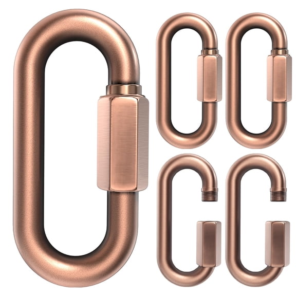 BDKWID-2.3" Chain Quick Links, 5 Pcs 1/4" Marine Grade Screw Chain Links, Large Opening Chain Connector Chain Coupler, 900 Lbs Capacity