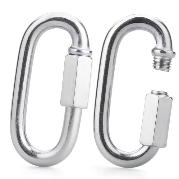 BDKWID-2.3 Inch-(12 PCS) Silver Zinc Plated Alloy Steel Quick Links Heavy Duty, Industrial Grade Screw Lock Connectors Heat Treated High Strength for Lifting, Rigging, Trailer Safety Chain, Marine