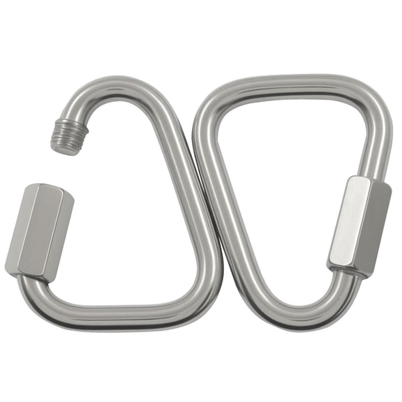 BDKWID-2.9 Inch Delta Quick Link, Stainless Steel Triangle Quick Connector M8 Heavy Duty Chain Connector (2 Pack, 1535 Lbs Capacity)