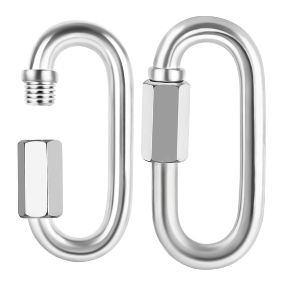 BDKWID-2-Pack 4" Quick Links - 1/2" 304 Stainless Steel D-Shape Connectors, 2755 lbs Capacity, Heavy Duty Secure Locking Chain Links
