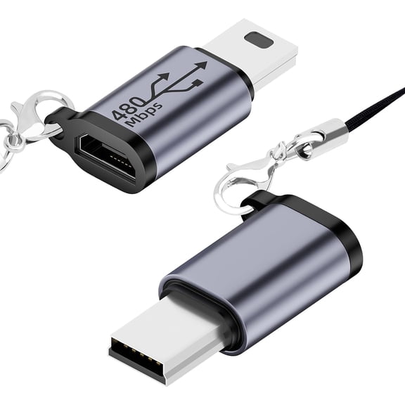 BDKWID-2 Pack Micro USB to Mini USB Adapter, Micro USB Female to Mini USB Male Convert Connector, Compatible with Digital Cameras, Computer, GPS