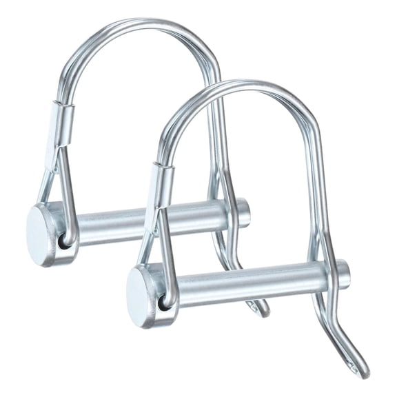 BDKWID-2-Pack Trailer Coupler Pin, 0.24" Diameter 1.37" Long Carbon Steel Galvanized Round Arch Lock Wire Hitch Pins for Farm Trailers/Lawn Mowers/Garden, Coupler PTO Shaft