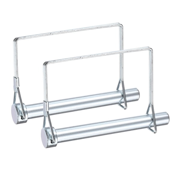 BDKWID-2-Pack Trailer Coupler Pin, 1/2" Diameter 3.94" Long Carbon Steel Galvanized Square Lock Wire Hitch Pins for Farm Trailers/Lawn Mowers/Garden, Coupler PTO Shaft