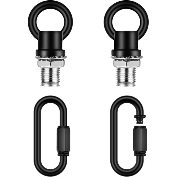 BDKWID-2 Set 1/8 Inch Lighting Loops with Link Buckle Connectors for Ceiling Pendant Chandelier Chain Extension, Chain Links and Eye Nuts for Light Fixtures (Black)