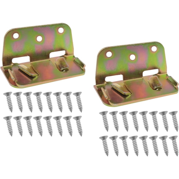 BDKWID-2 Set Thicken Furniture Bed Hinge Bed Hanging Sheet Invisible Bed Connectors Bed Rail Fittings Metal Bed Rail Fasteners with Screws