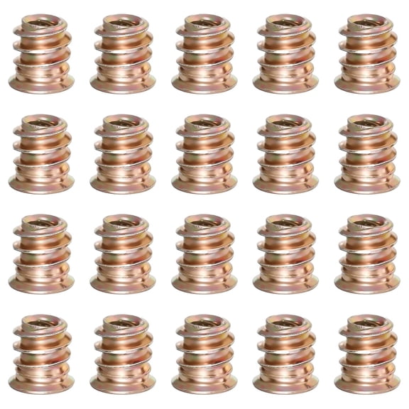 BDKWID-20Pcs M5 Threaded Inserts for Wood, M5x10mm Furniture Nuts Carbon Steel Hex Drive Threaded Inserts Thread Fastener Connector for Wood Furniture Assortment