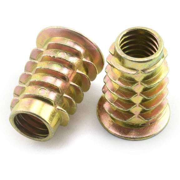 BDKWID-25pcs 5/16-18x4/5 Inch Furniture Screw-in Nut Zinc Alloy Bolt Fastener Connector Hex Socket Drive Threaded Insert Nuts for Wood Furniture 20mm