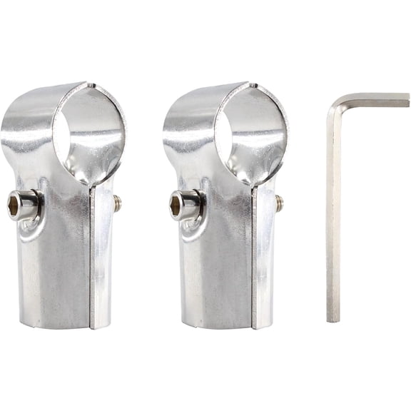 BDKWID-2Pcs OD 1"(25MM) T Pipe Clamp, Structural Pipe Connector 2 Way Joint Pipe Fitting, Stainless Steel End Clamps for Panel Pipe T Clamps Chain Link Fence Parts, Silver