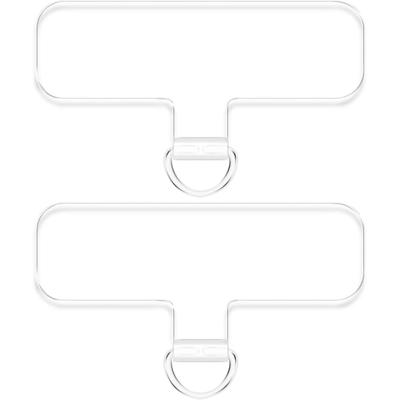 BDKWID-2pcs Transparent Phone Tether Tabs for Clear Phone Cases, Cell Phone Tether Replacement for iPhone Smartphone Case (T Type - Silver Buckle)