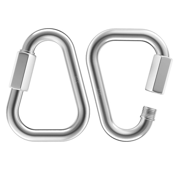 BDKWID-3.5 Inch Delta Quick Links 3/8 Inch 316 Stainless Steel Triangle Locking Quick Connector, M10 Quick Link Chain Heavy Duty Chain Connector - 2 Pack, 2300lbs Capacity