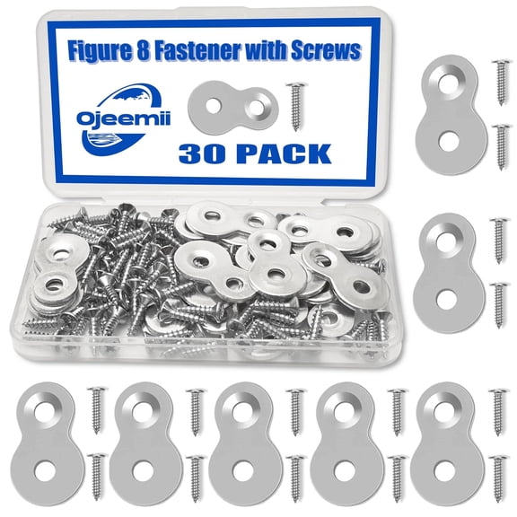 BDKWID-30PCS Figure 8 Fastener with Screws, Heavy Duty Table Top Fasteners, 12 Gauge Steel Desk Top Connectors